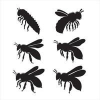 Modern Bee Honey Illustration Design Bundle vector