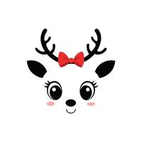 Lovely and Whimsical Christmas Reindeer Face Design Creation vector