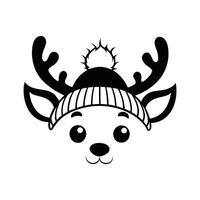 Christmas Reindeer Face Design Illustration for Festive Vibes vector