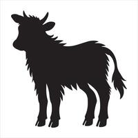 Simple and Stunning Domestic Yak Silhouette vector
