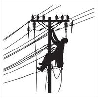 Minimalist Lineman Silhouette Design for Versatile Use vector