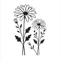 Iconic Common Daisy Flower in an Artistic Representation vector