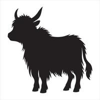 Domestic Yak Silhouette with a Minimalist Touch vector