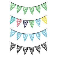 Festive Bunting Banner Flags Illustration Design Bundle vector