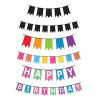 Beautiful Bunting Banner Flags Design Bundle for Events vector