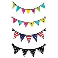 Decorative Bunting Banner Flags Design Bundle for Parties vector