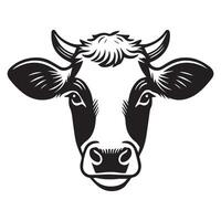 Holstein Friesian Cow Head Illustration - Simple and Classic Farm Design vector
