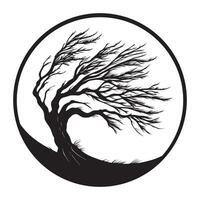 Tree Laser Cut Pattern Simple Elegant Silhouette vector