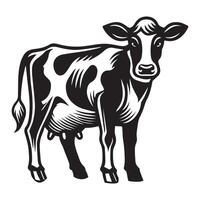 Holstein Friesian Illustration Design with Vintage Farm Style vector