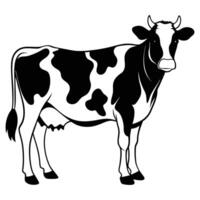 Holstein Friesian Illustration Design Highlighting Rustic Simplicity vector