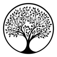 Tree Outline Silhouette for Laser Cutting Art Design vector