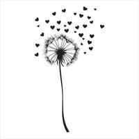 Sophisticated Dandelion Silhouette Sketch Design vector