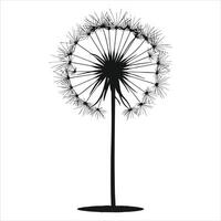 Minimalist Dandelion Silhouette Artwork Design vector
