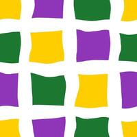 Mardi Gras Abstract Checkered Seamless Pattern vector