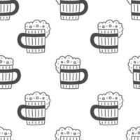 Beer Mug with Foam Seamless Pattern vector