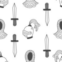 Medieval Knight Armor Seamless Pattern vector