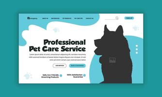 Professional pet care services and Pet Food website landing page user interface design template vector