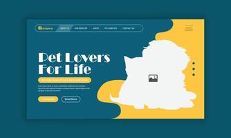 pet adopt and Pet Food store website landing page user interface design template vector