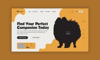 Pet Grooming website landing page user interface design template vector