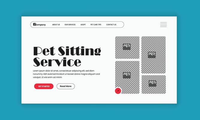 Pet adopt and dog lover website homepage hero section design template