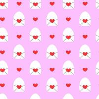 Seamless Pattern with Envelope with heart. Valentine Day. flat illustration vector
