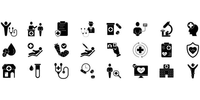 Health checkup. Set of editable stroke icons.Set of Health checkup vector