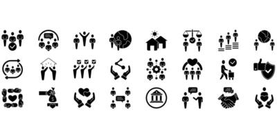 Community . Set of editable stroke icons.Set of Community vector
