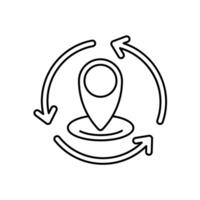 change location . Simple element illustration. change location concept outline symbol design. vector