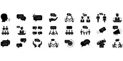 Speaking Set of editable stroke icons.Set of Speaking vector