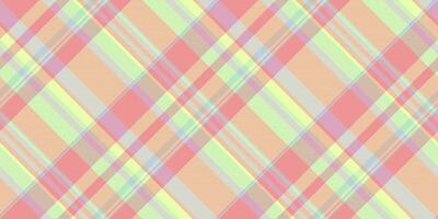 Scratched plaid background, native texture seamless textile. Geometrical tartan fabric pattern check in lime and light colors. vector