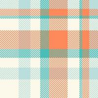 Vivid textile background check, costume plaid seamless fabric. Latin texture tartan pattern in sea shell and orange colors. vector