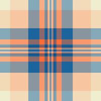 Calm texture seamless, commerce background pattern textile. Invitation plaid fabric check tartan in pastel and orange colors. vector