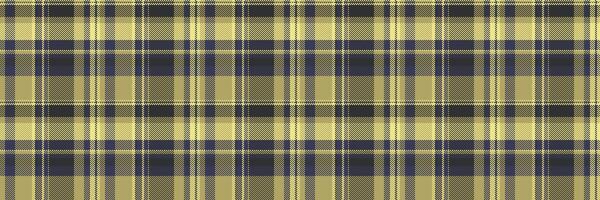 Hunter tartan seamless , horizontal background check plaid. Day textile pattern fabric texture in yellow and blue colors. vector