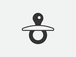 Nipple pacifier icon on white . Line style illustration. vector