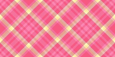 Simplicity background texture plaid, customizable check tartan. Bandana textile pattern seamless fabric in red and pink colors. vector