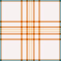 Celebrate plaid background textile, peach seamless texture pattern. Tracery check tartan fabric in orange and white colors. vector