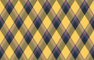 Vibrant diagonal plaid pattern in yellow, olive, and navy. Perfect for textile design, website backgrounds, or fashion projects. Modern and stylish geometric texture. vector