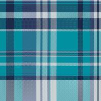 Wide pattern background, livingroom seamless check plaid. Checked textile texture tartan fabric in cyan and white colors. vector