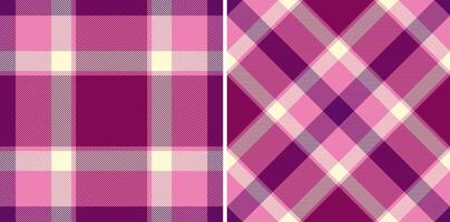 Check background texture of tartan textile fabric with a seamless pattern plaid. Set in novelty colors. Stylish oilcloth for kitchen decor. vector