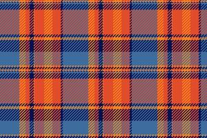 Upscale check textile pattern, list tartan seamless plaid. Refresh fabric background texture in red and cyan colors. vector