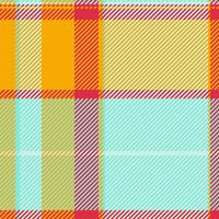 Thin textile tartan background, loft seamless check texture. Artistic fabric plaid pattern in light and teal colors. vector