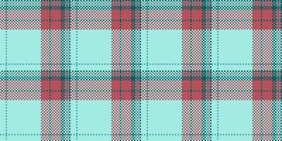 Buffalo tartan plaid fabric, usa texture check textile. Amazing seamless background pattern in teal and red colors. vector