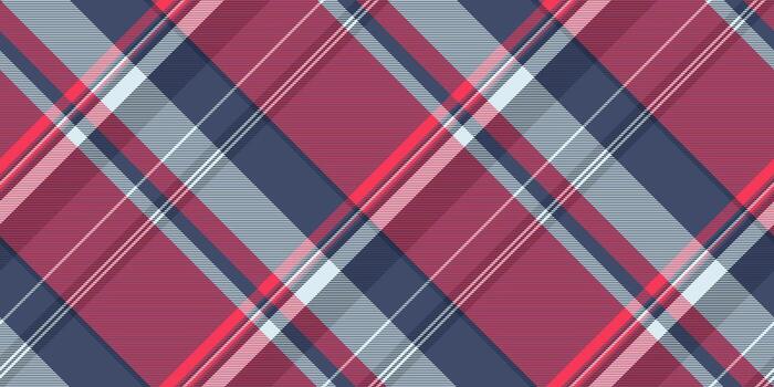 Other background plaid , coloured pattern check texture. Front tartan seamless fabric textile in blue and red colors. vector