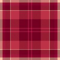Stage check fabric texture, crease seamless background. Idyllic textile pattern plaid tartan in red and pink colors. vector