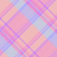 Party fabric tartan check, covering textile seamless pattern. Anniversary texture background plaid in light and pink colors. vector
