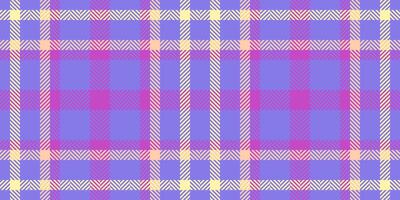 Folk textile fabric background, royal tartan seamless . Tie plaid pattern check texture in indigo and magenta colors. vector