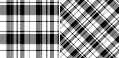 Seamless pattern tartan of background check plaid with a textile texture fabric. Set in monochrome colors in stylish wrapping options for gifts. vector