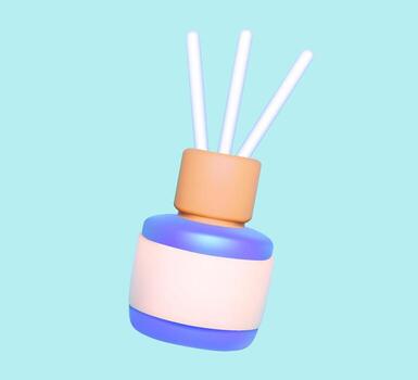 3D Icon Reed Diffuser Bottle with Sticks vector