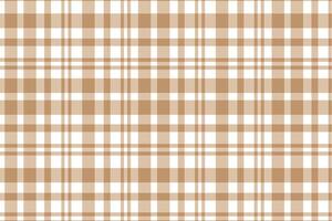 simple abstract soft light brown color check plaid square line pattern beige and white plaid pattern vector
