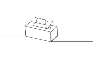 Tissue box continuous one line vector